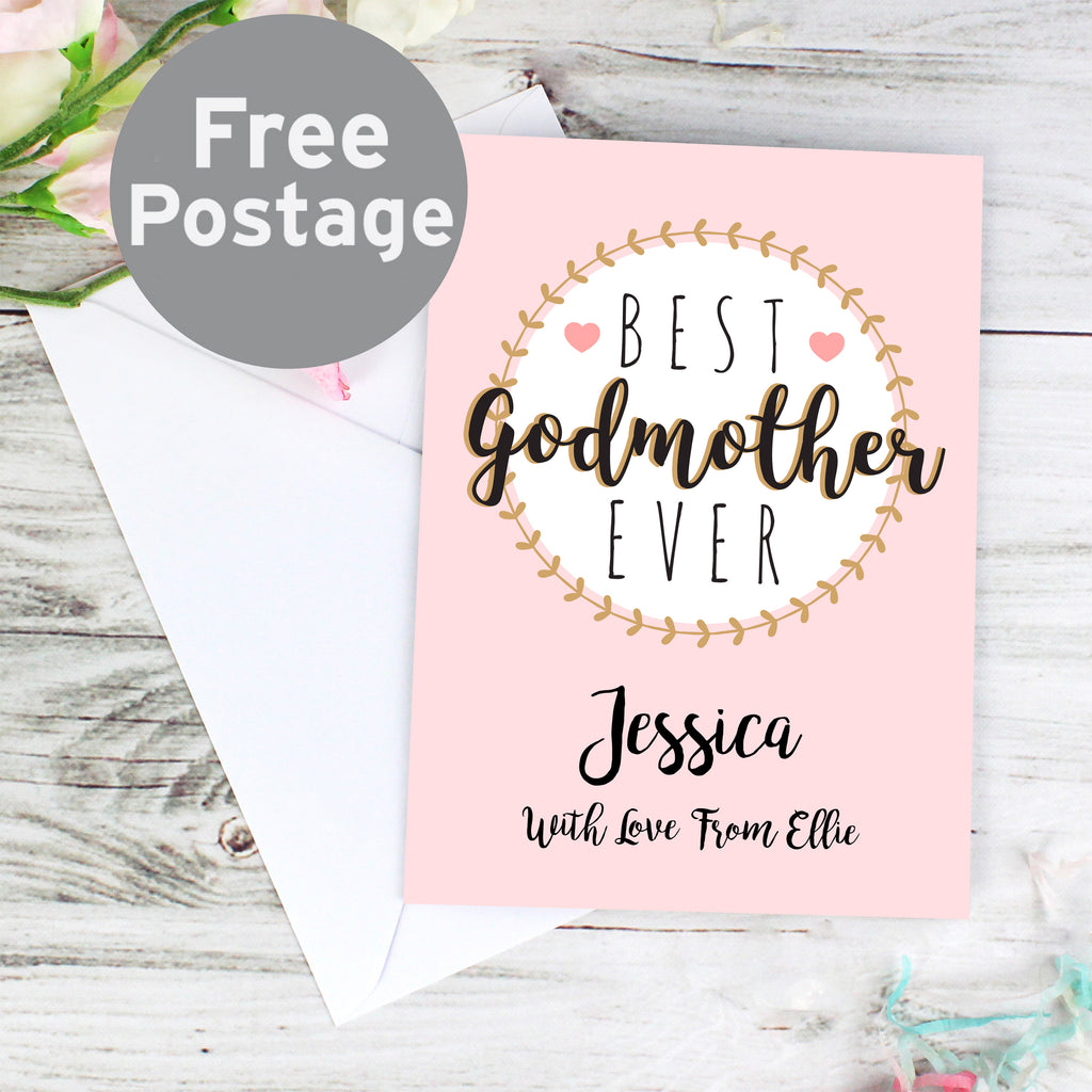 Personalised Best Godmother Card - Buy Greetings Cards at GiftMasters.co.uk