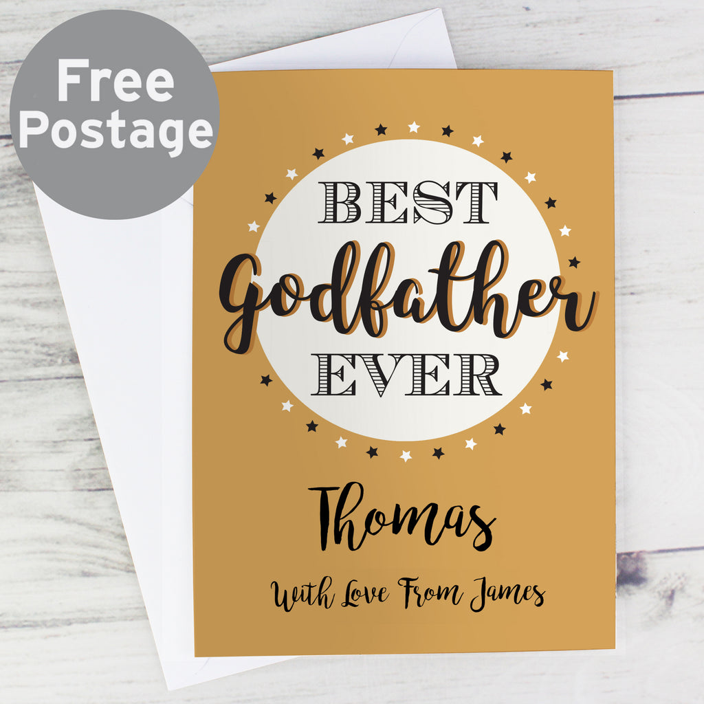 Personalised Best Godfather Card - Buy Greetings Cards at GiftMasters.co.uk