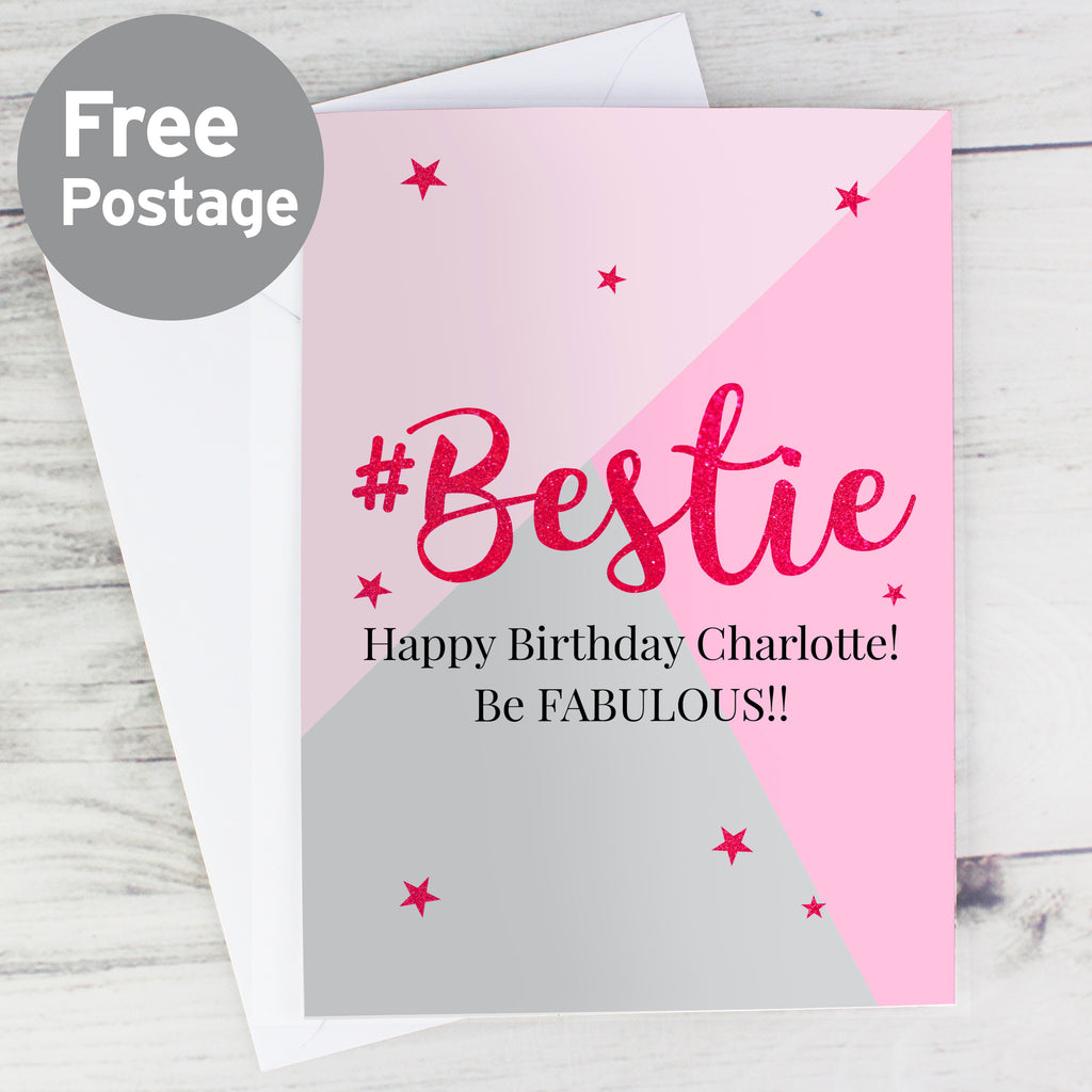 Personalised #Bestie Card - Buy Greetings Cards at GiftMasters.co.uk