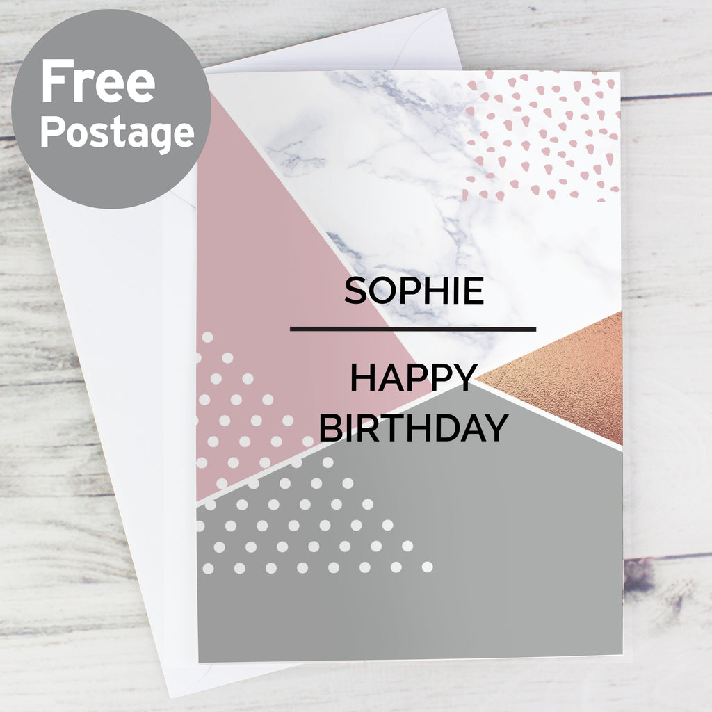 Personalised Geometric Card - Buy Greetings Cards at GiftMasters.co.uk