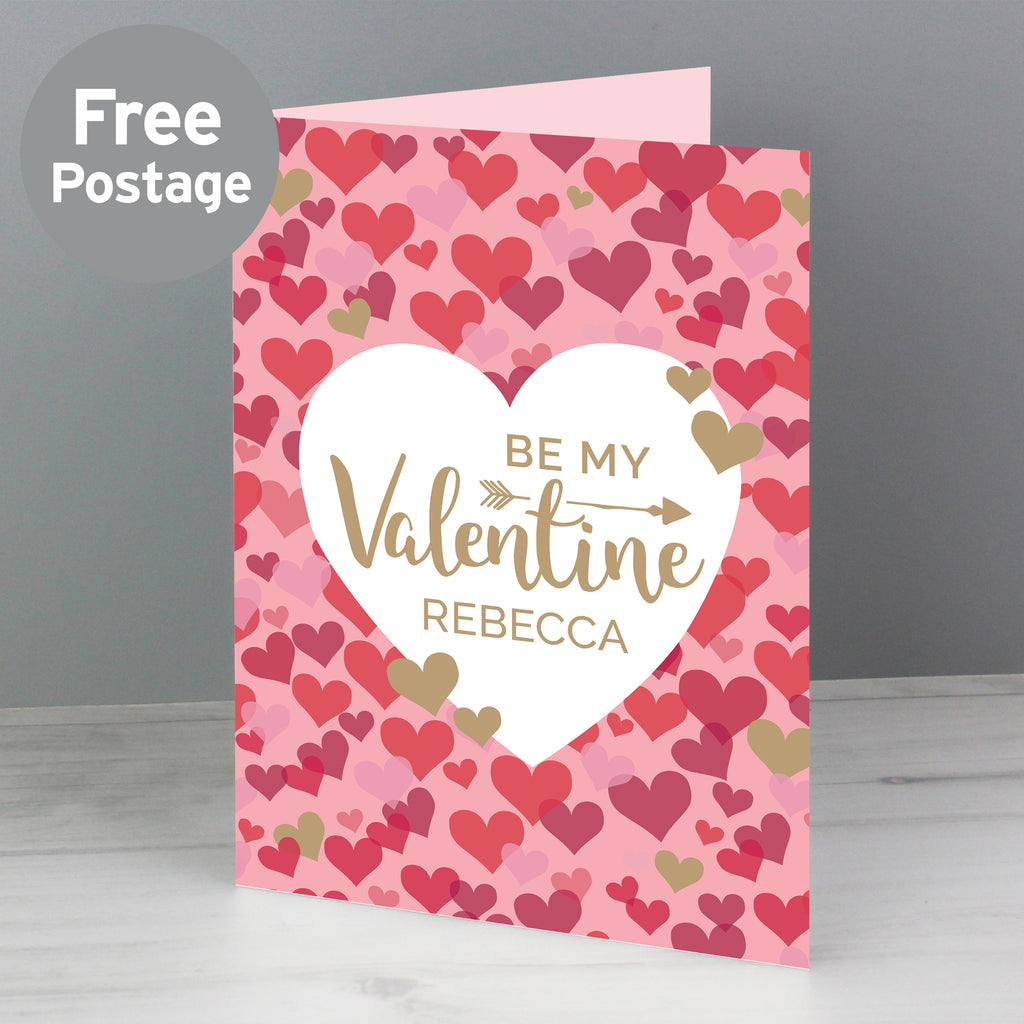 Personalised Valentine's Day Confetti Hearts Card - Buy Greetings Cards at GiftMasters.co.uk