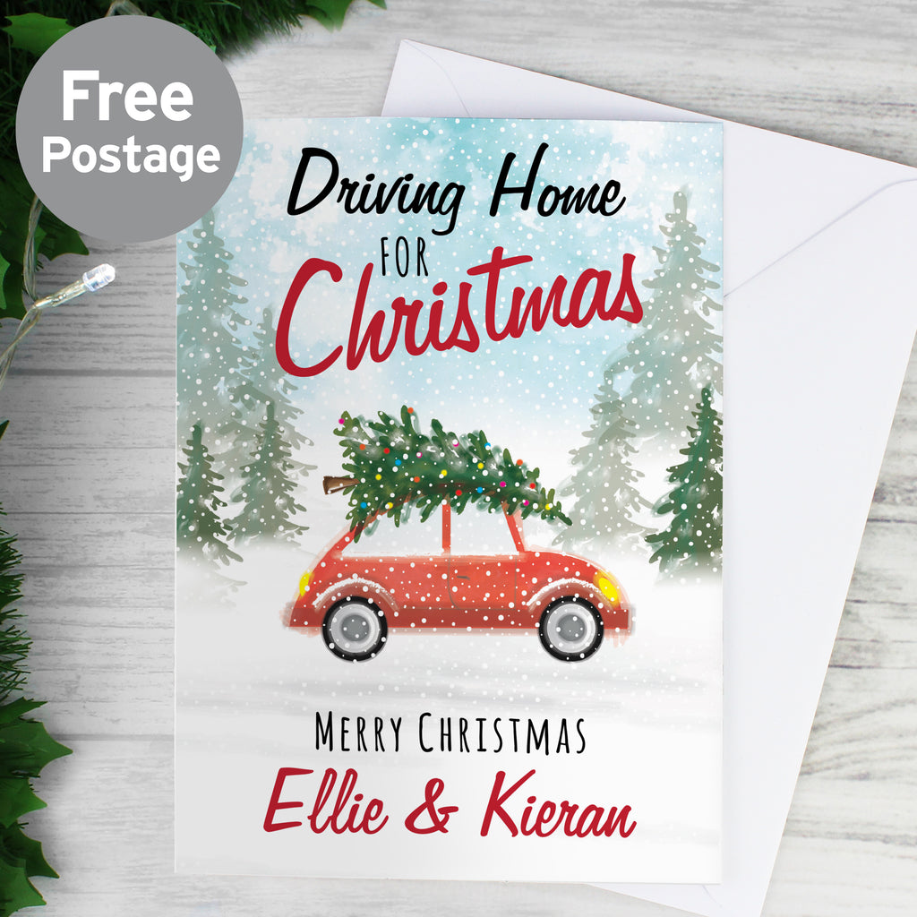 Personalised 'Driving Home For Christmas'' Card - Buy Greetings Cards at GiftMasters.co.uk
