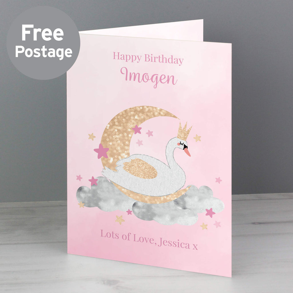 Personalised Swan Lake Card - Buy Greetings Cards at GiftMasters.co.uk