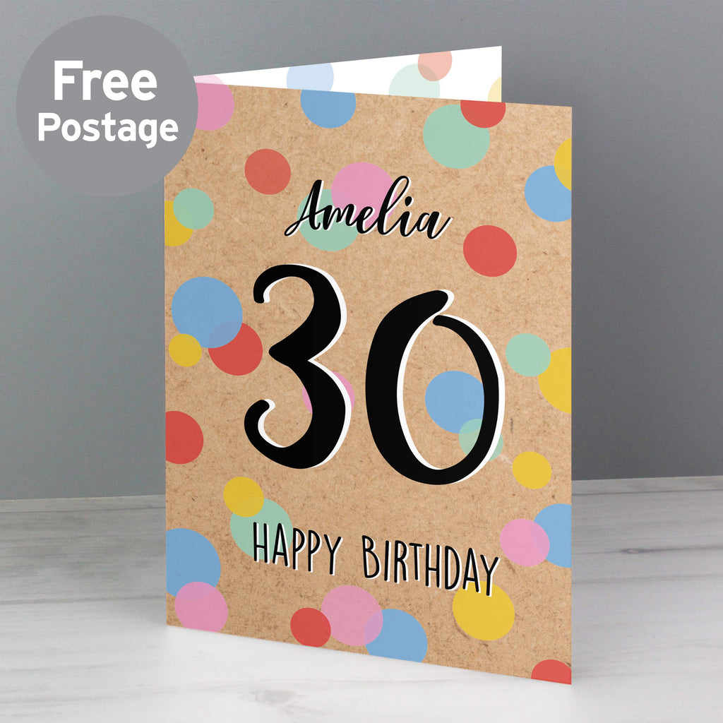 Personalised Colour Confetti Birthday Card - Buy Greetings Cards at GiftMasters.co.uk