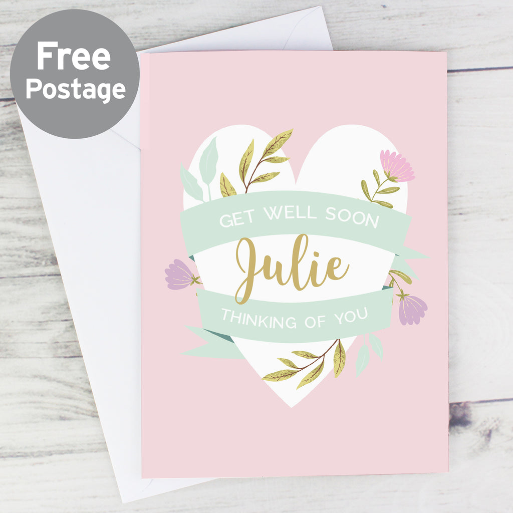 Personalised Floral Heart Card - Buy Greetings Cards at GiftMasters.co.uk