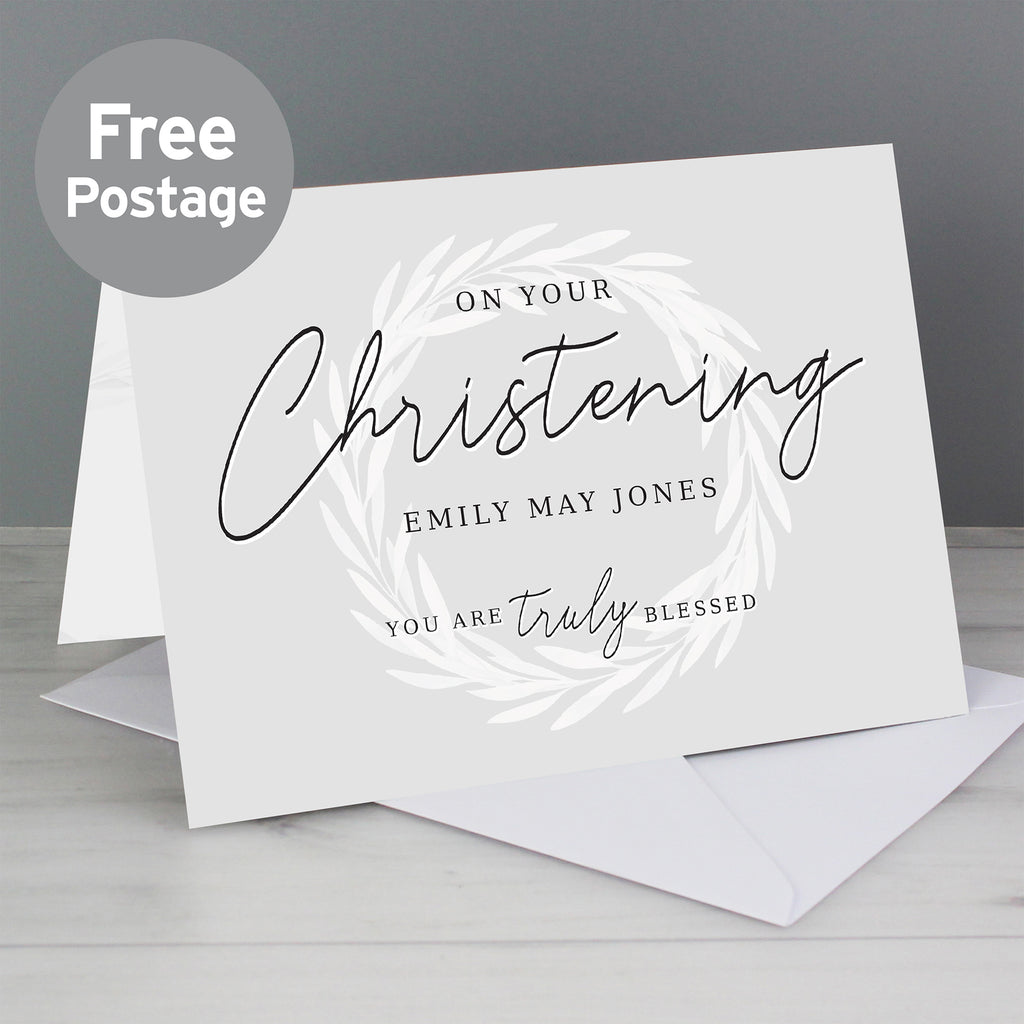 Personalised 'Truly Blessed' Christening Card - Buy Greetings Cards at GiftMasters.co.uk