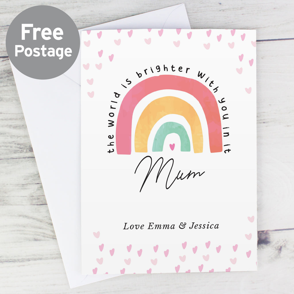 Personalised You Make The World Brighter Rainbow Card - Buy Greetings Cards at GiftMasters.co.uk