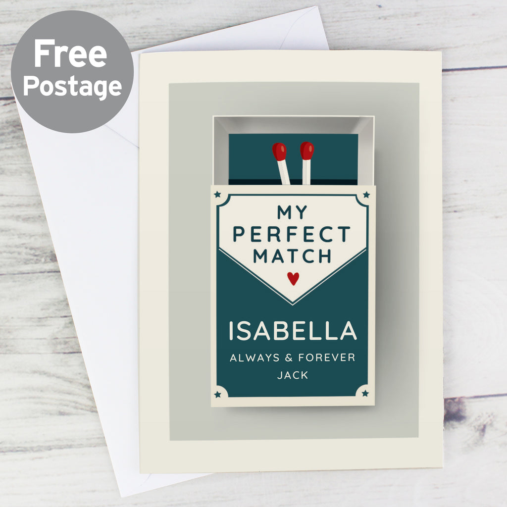Personalised The Perfect Match Card - Buy Greetings Cards at GiftMasters.co.uk