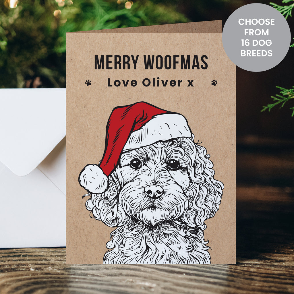 Personalised Dog Breed Christmas Card - Buy Greetings Cards at GiftMasters.co.uk