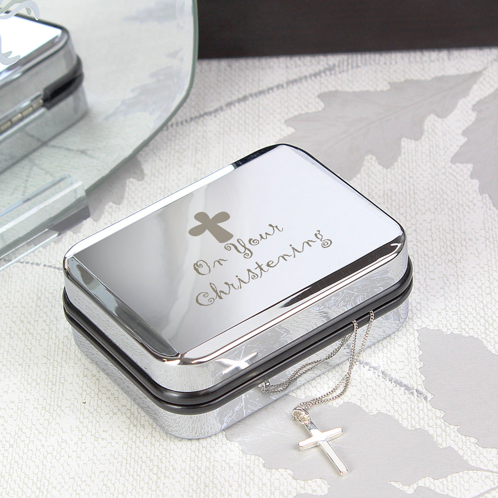 Christening Cross Necklace Box - Buy Trinket, Jewellery & Keepsake Boxes at GiftMasters.co.uk