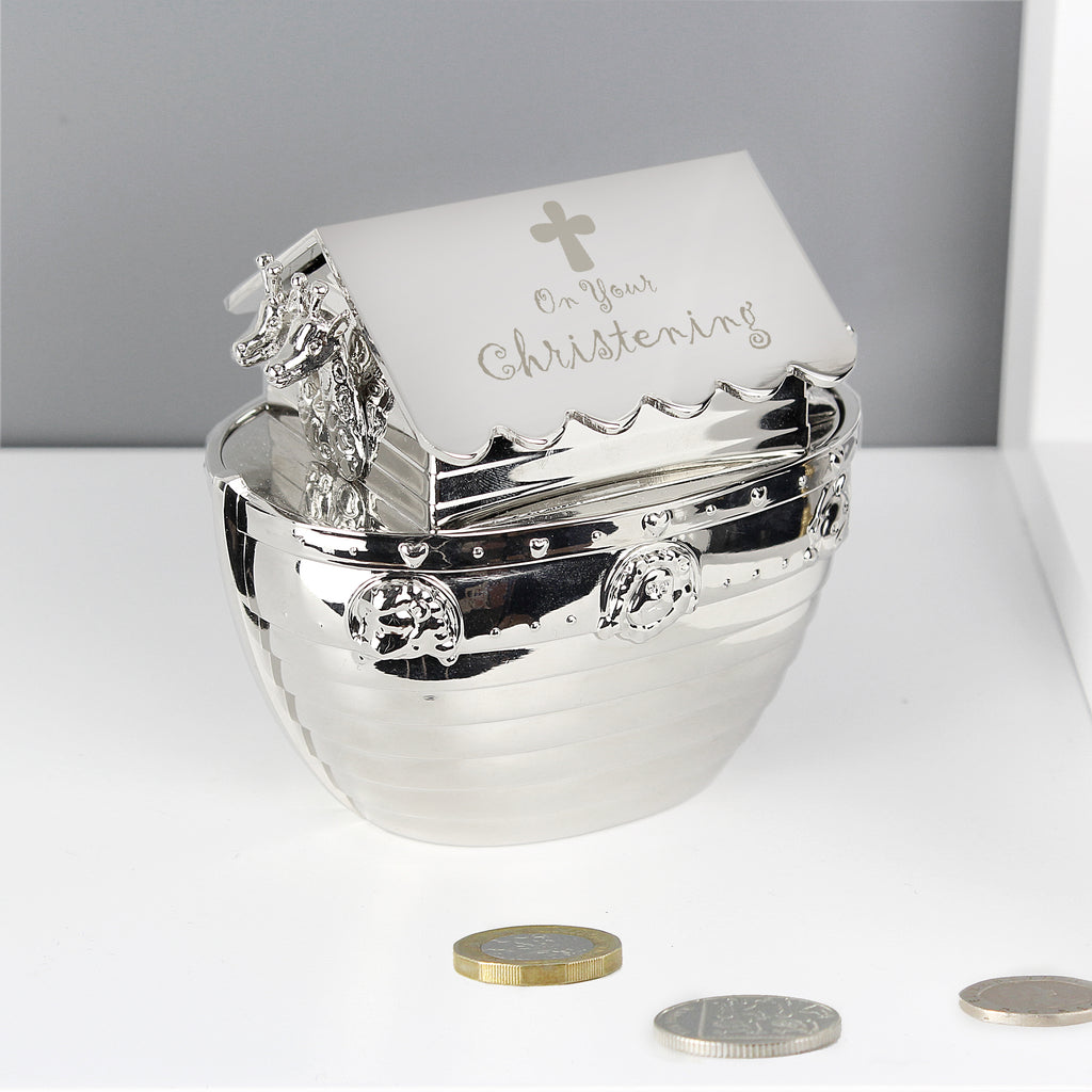 Christening Noahs Ark Money Box - Buy Money Boxes at GiftMasters.co.uk