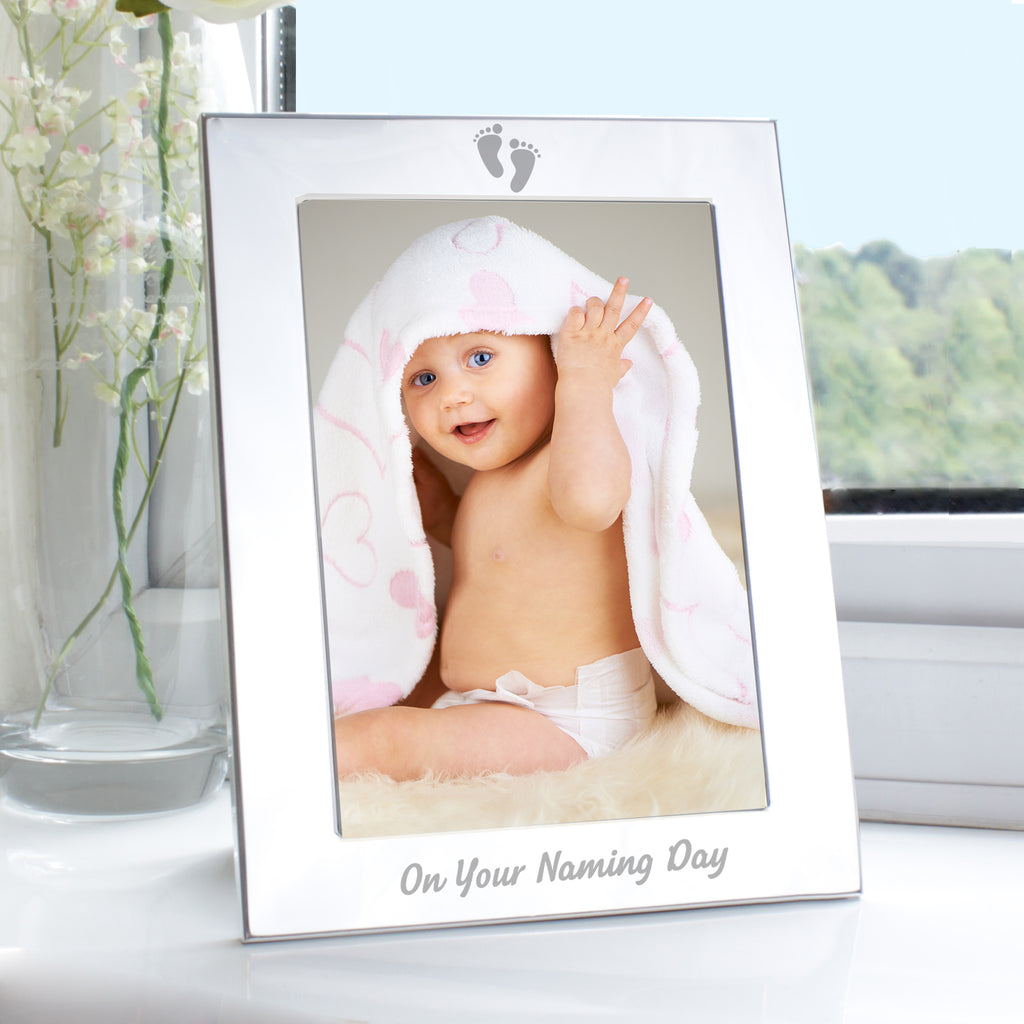 Silver 5x7 Naming Day Photo Frame - Buy Photo Frames, Albums and Guestbooks at GiftMasters.co.uk