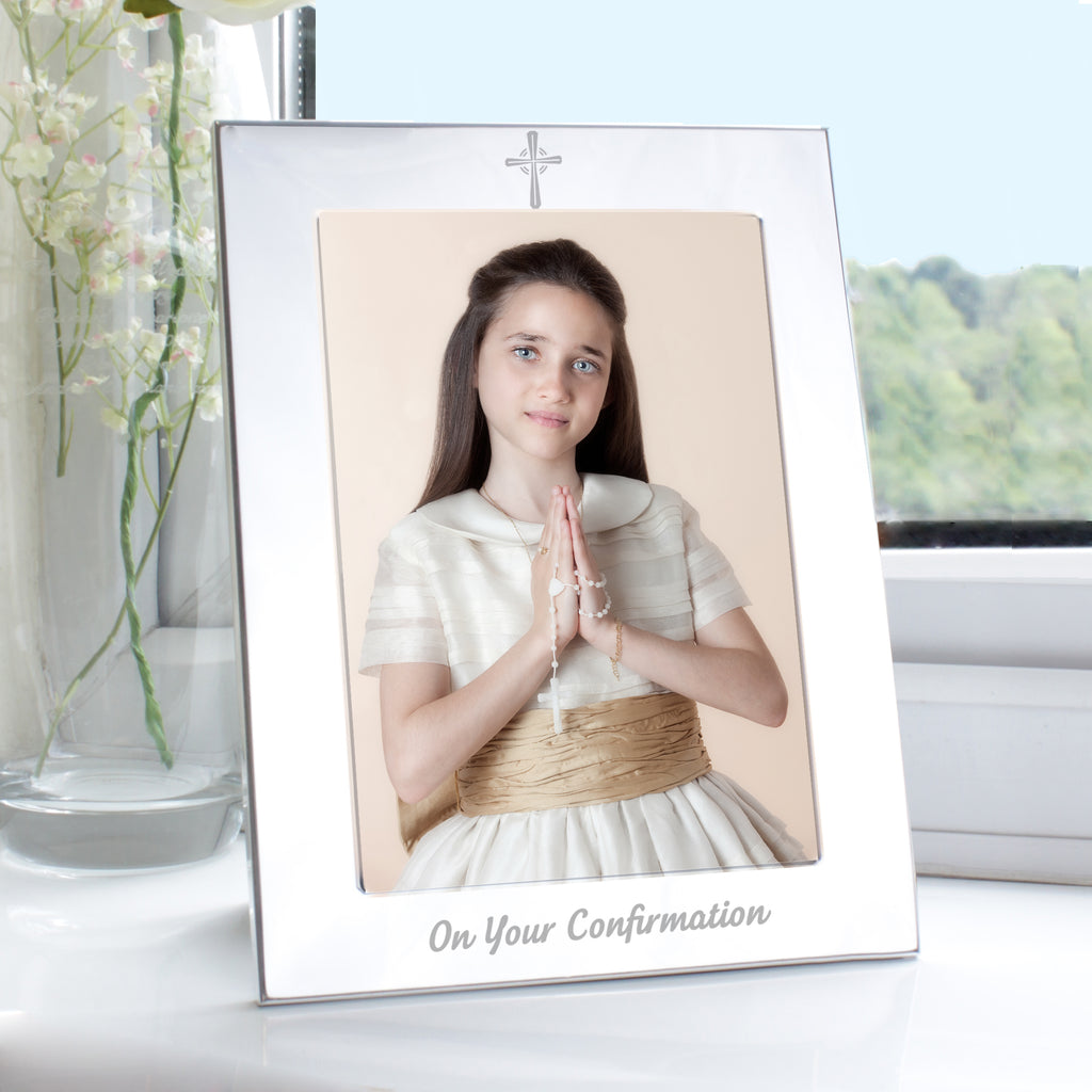 Silver 5x7 Confirmation Photo Frame - Buy Photo Frames, Albums and Guestbooks at GiftMasters.co.uk