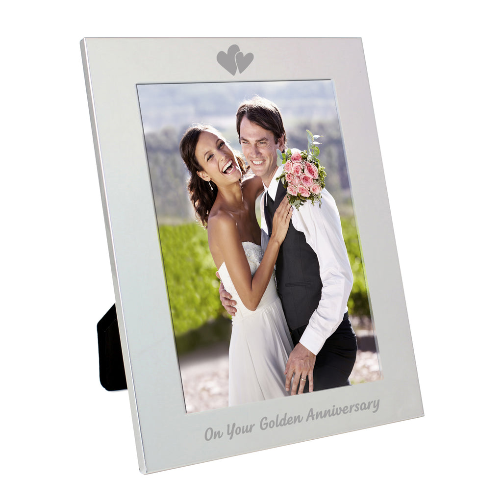Silver 5x7 Golden Anniversary Photo Frame - Buy Photo Frames, Albums and Guestbooks at GiftMasters.co.uk