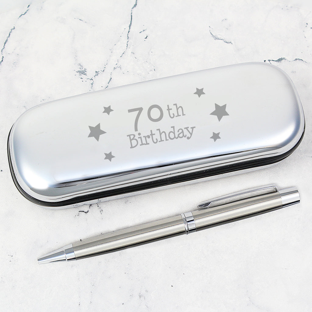70th Birthday Pen & Box - Buy Stationery & Pens at GiftMasters.co.uk