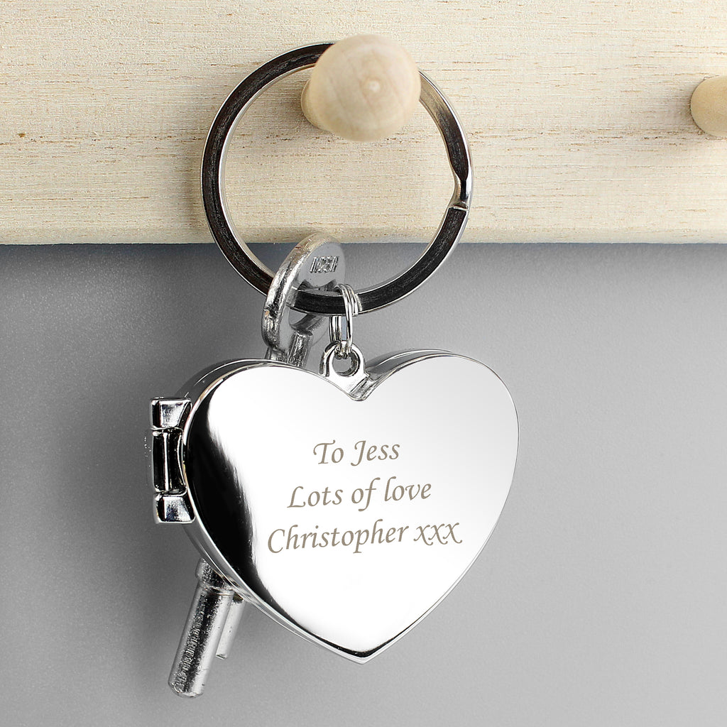 Personalised Heart Photoframe Keyring - Buy Keepsakes at GiftMasters.co.uk