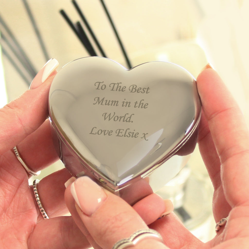 Personalised Heart Trinket Box - Buy Trinket, Jewellery & Keepsake Boxes at GiftMasters.co.uk