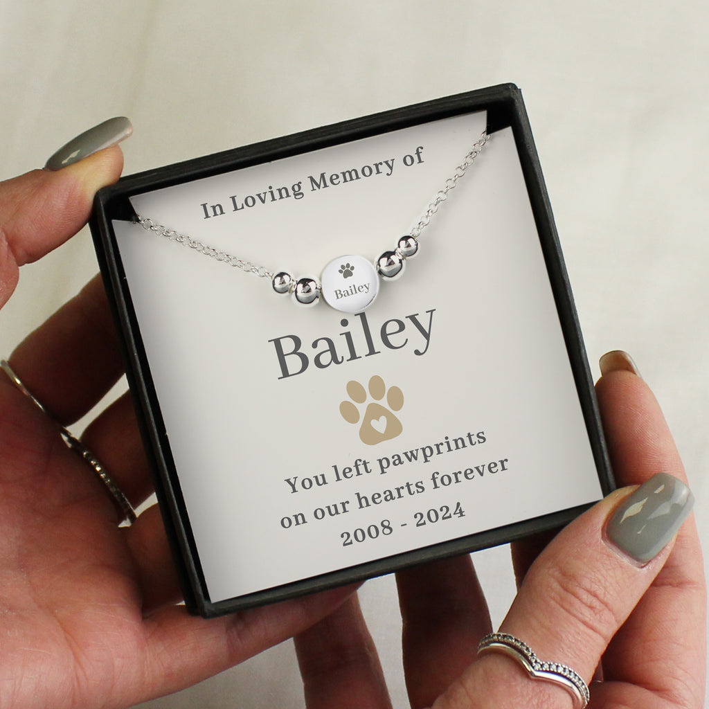 Personalised Pet Memorial Bracelet and Sentiment Card - Buy Jewellery at GiftMasters.co.uk