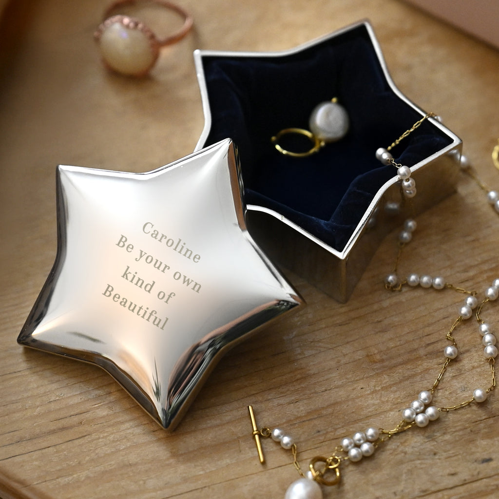Personalised Engraved Star Trinket Box - Buy Trinket at GiftMasters.co.uk