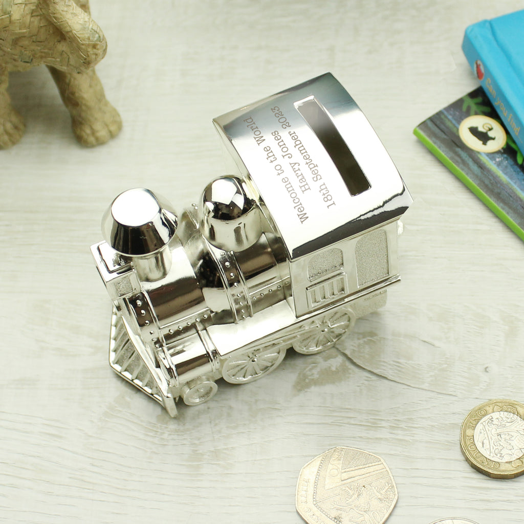 Personalised Train Money Box - Buy Money Boxes at GiftMasters.co.uk