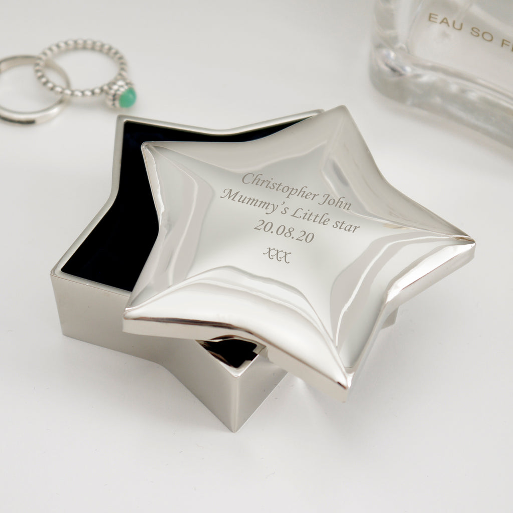 Personalised Star Trinket Box - Buy Trinket, Jewellery & Keepsake Boxes at GiftMasters.co.uk