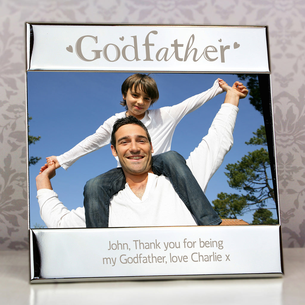 Personalised Silver Godfather 6x4 Photo Frame - Buy Photo Frames, Albums and Guestbooks at GiftMasters.co.uk