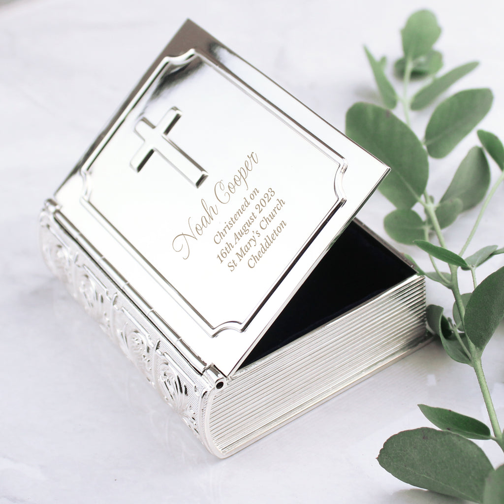 Personalised Bible Trinket Box - Buy Trinket, Jewellery & Keepsake Boxes at GiftMasters.co.uk