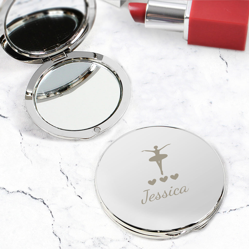 Personalised Ballerina Compact Mirror - Buy Keepsakes at GiftMasters.co.uk