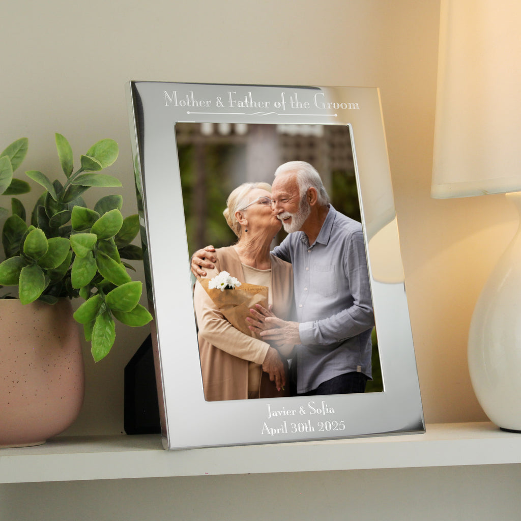 Personalised Silver 5x7 Decorative Mother & Father of the Groom Photo Frame - Buy Photo Frames, Albums and Guestbooks at GiftMasters.co.uk