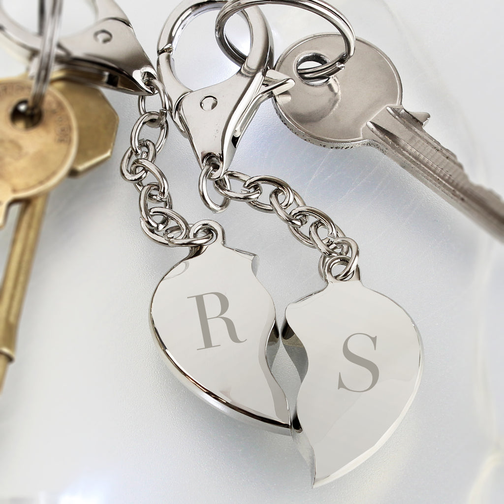 Personalised Initials Two Hearts Keyring - Buy Keepsakes at GiftMasters.co.uk
