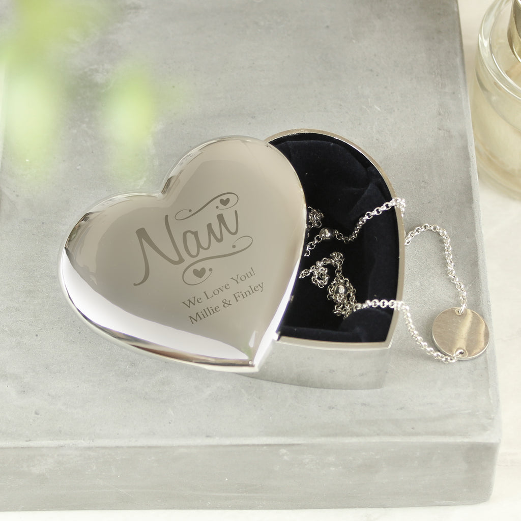 Personalised Nan Swirls & Hearts Trinket Box - Buy Trinket, Jewellery & Keepsake Boxes at GiftMasters.co.uk