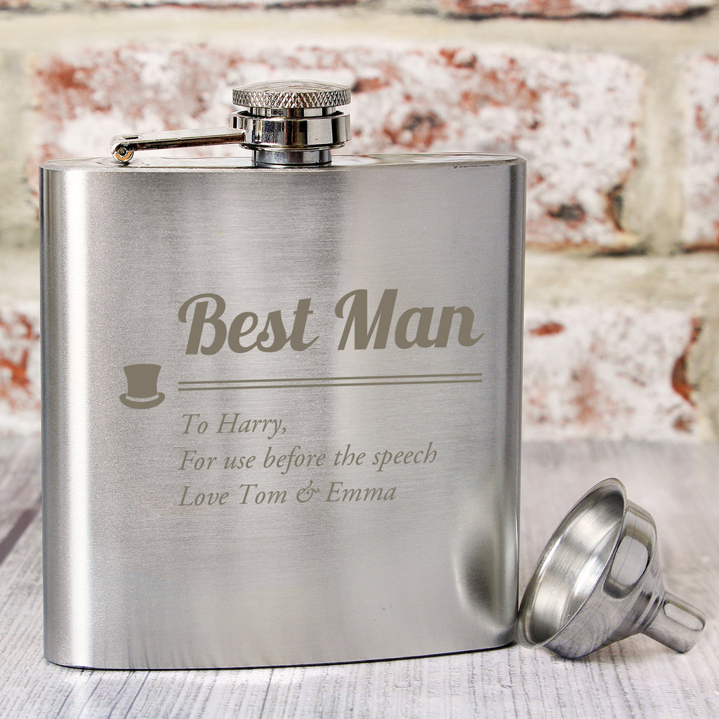 Personalised Best Man Hip Flask