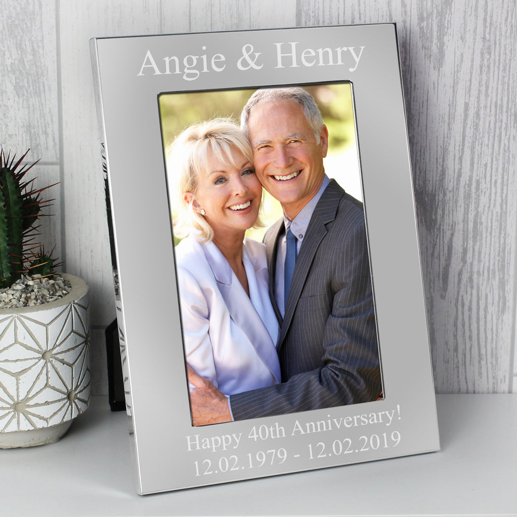 Personalised 6x4 Silver Photo Frame - Buy Photo Frames, Albums and Guestbooks at GiftMasters.co.uk