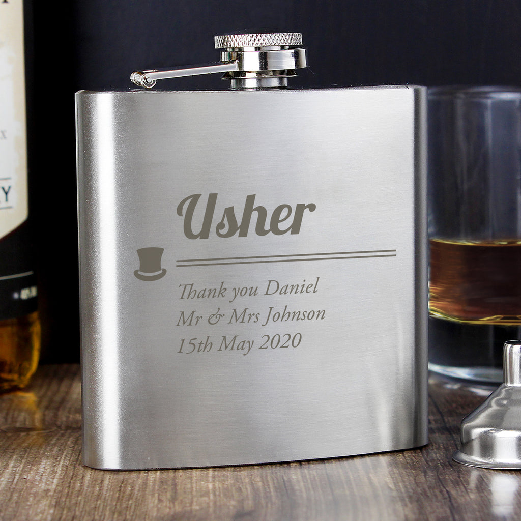 Personalised Usher Hip Flask