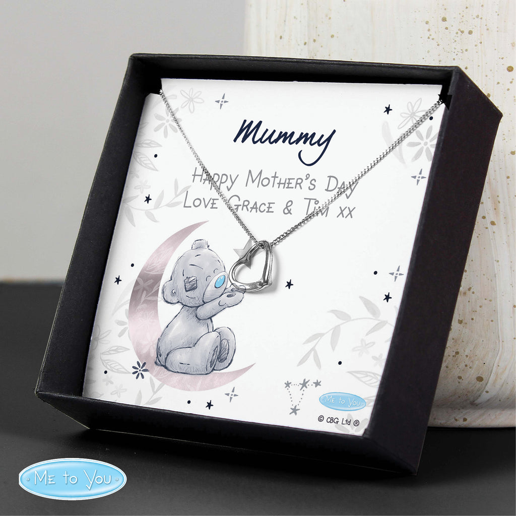 Personalised Moon & Stars Me To You Sentiment Silver Tone Necklace and Box - Buy Jewellery at GiftMasters.co.uk