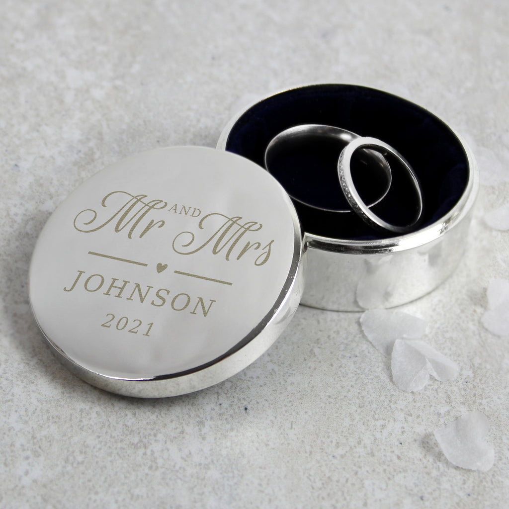 Personalised Mr & Mrs Ring Box - Buy Keepsakes at GiftMasters.co.uk