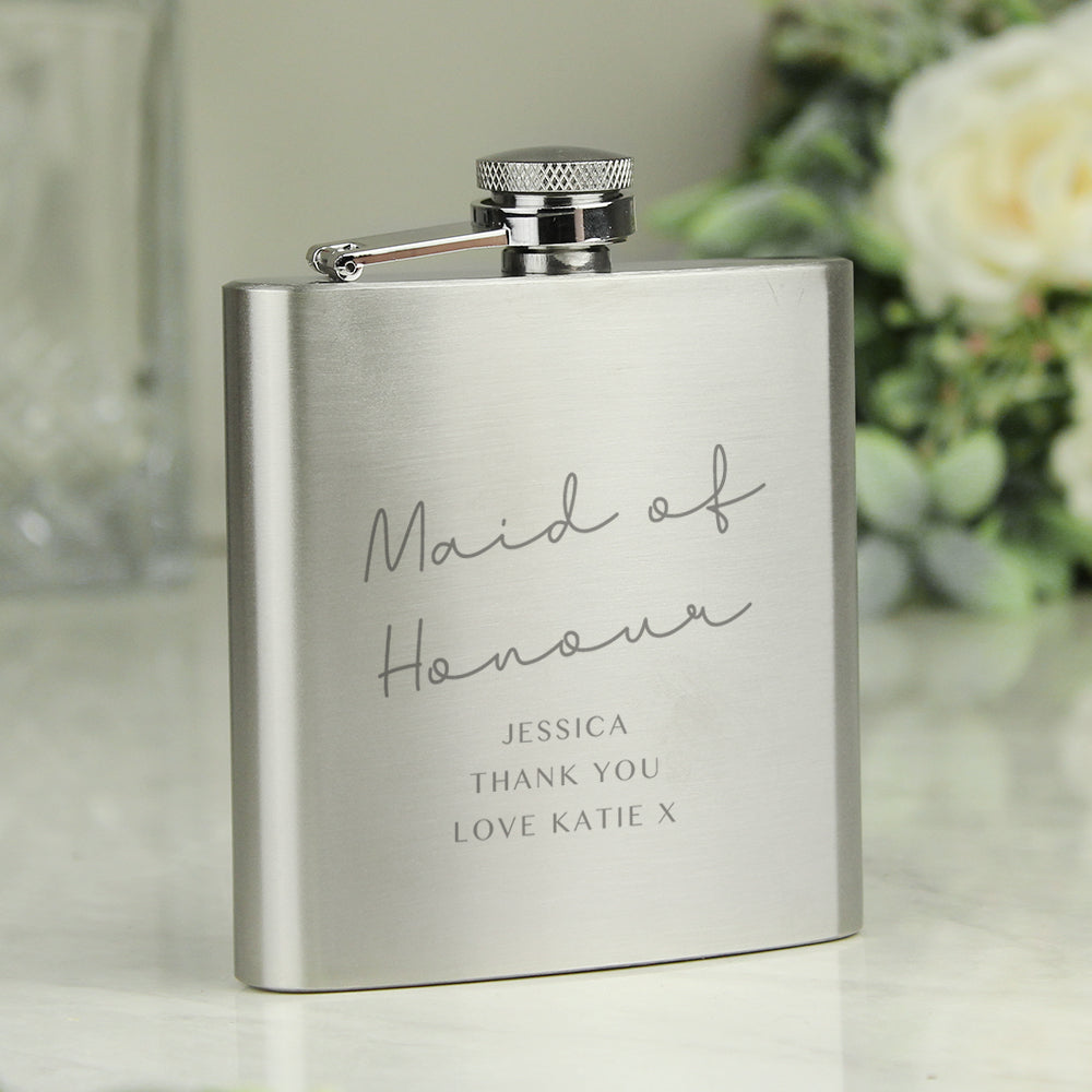 Personalised Any Message Hip Flask - Buy Glasses & Barware at GiftMasters.co.uk