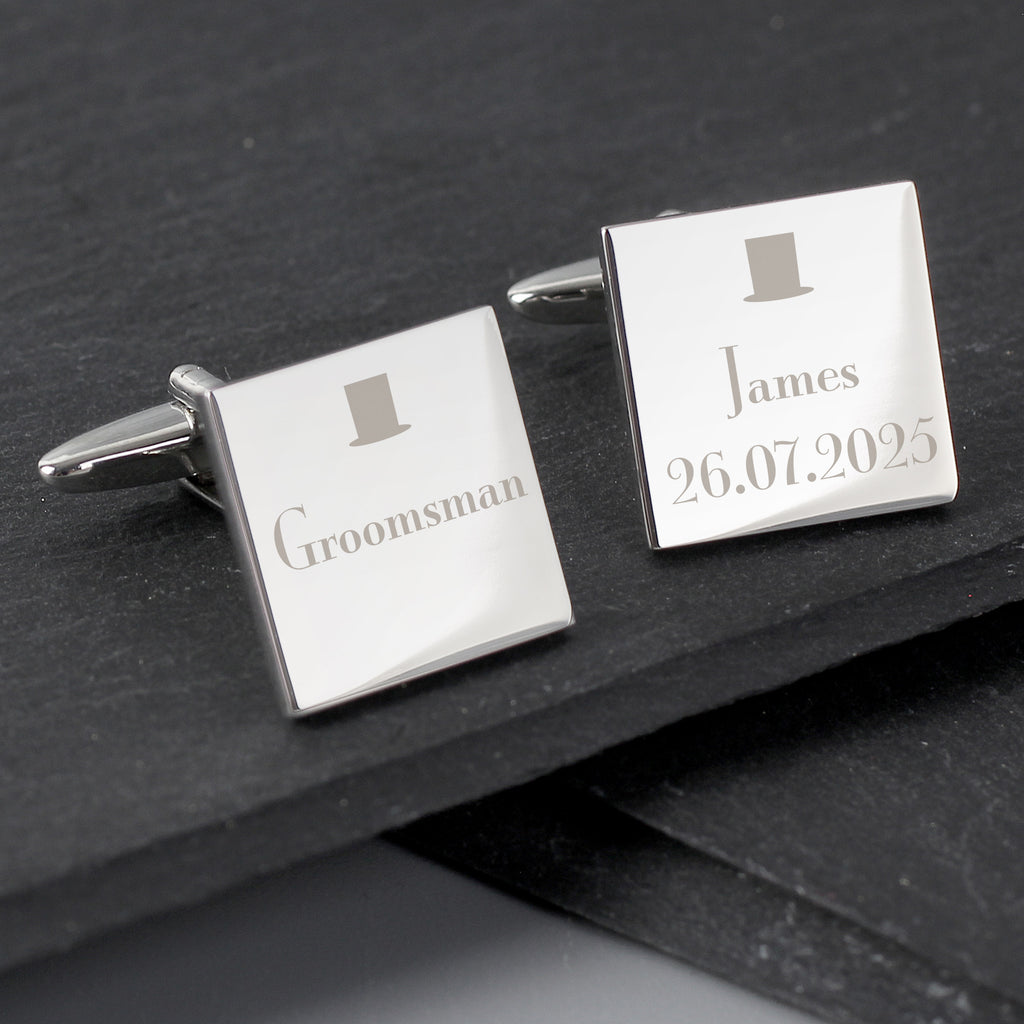 Personalised Groomsman Cufflinks - Buy Keepsakes at GiftMasters.co.uk