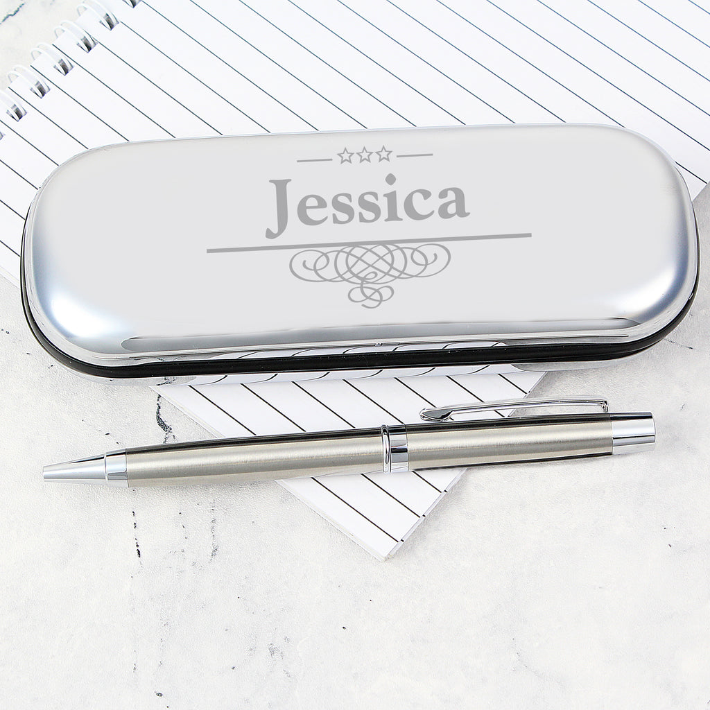 Personalised Decorative Pen and Box Set - Buy Stationery & Pens at GiftMasters.co.uk