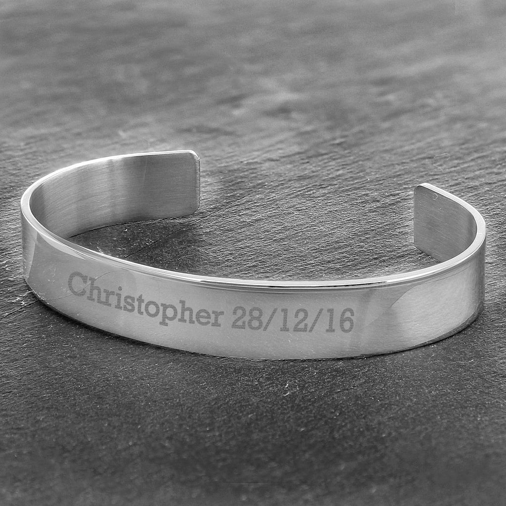 Personalised Stainless Steel Bangle - Buy Jewellery at GiftMasters.co.uk
