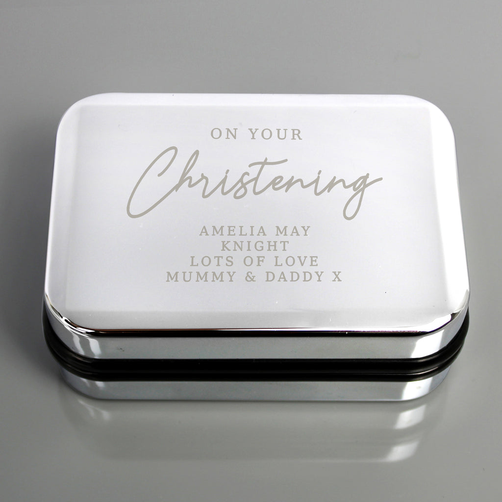 Personalised Christening Necklace Box - Buy Trinket, Jewellery & Keepsake Boxes at GiftMasters.co.uk