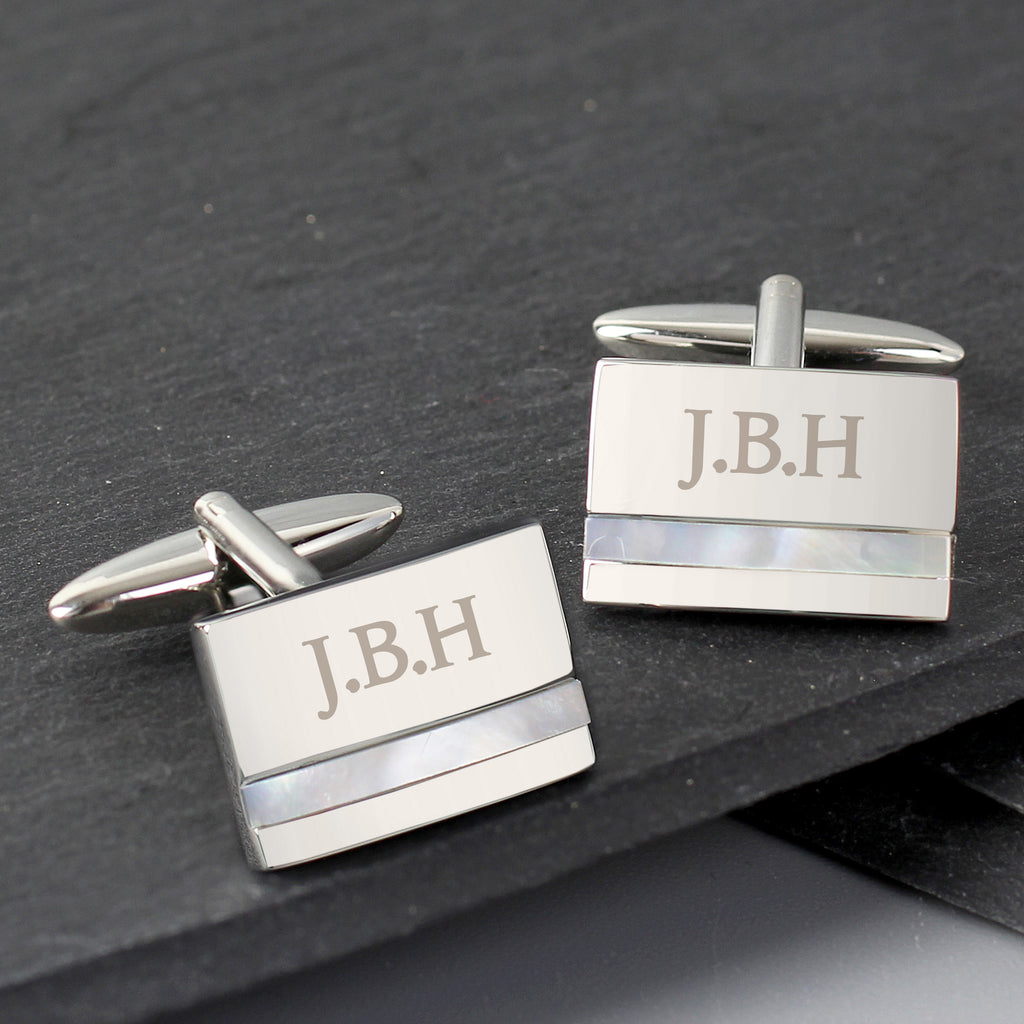 Personalised Mother of Pearl Cufflinks - Buy Jewellery at GiftMasters.co.uk