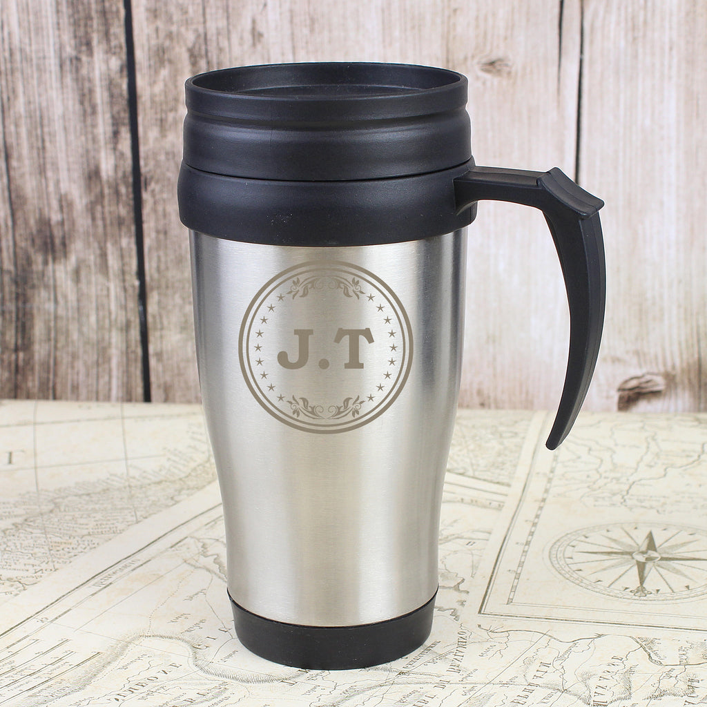 Personalised Monogram Travel Mug - Buy Travel Mugs at GiftMasters.co.uk