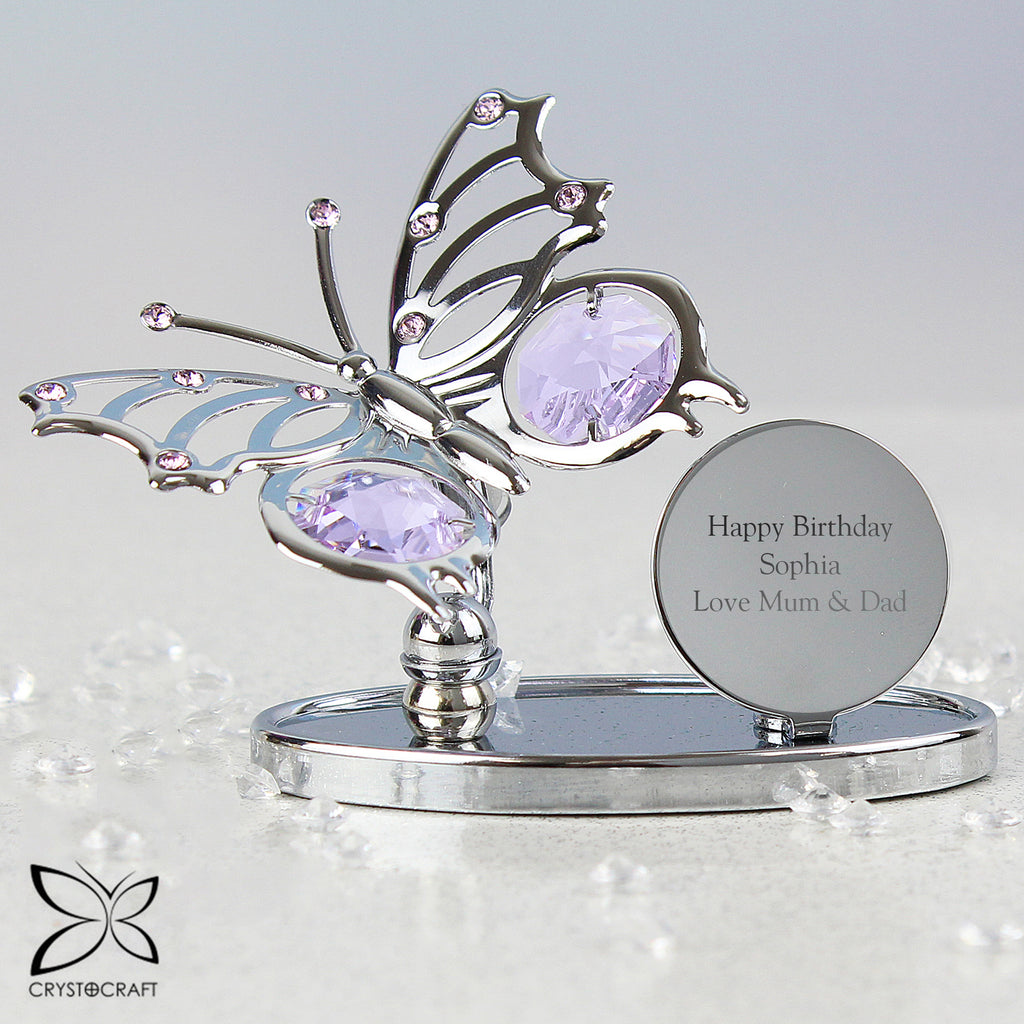 Personalised Crystocraft Butterfly Ornament - Buy Ornaments at GiftMasters.co.uk
