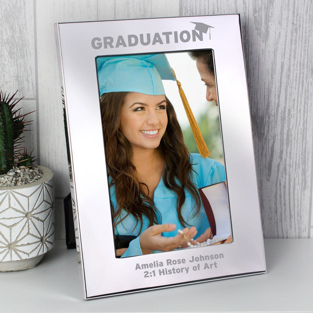 Personalised Graduation Silver 4x6 Photo Frame - Buy Photo Frames, Albums and Guestbooks at GiftMasters.co.uk
