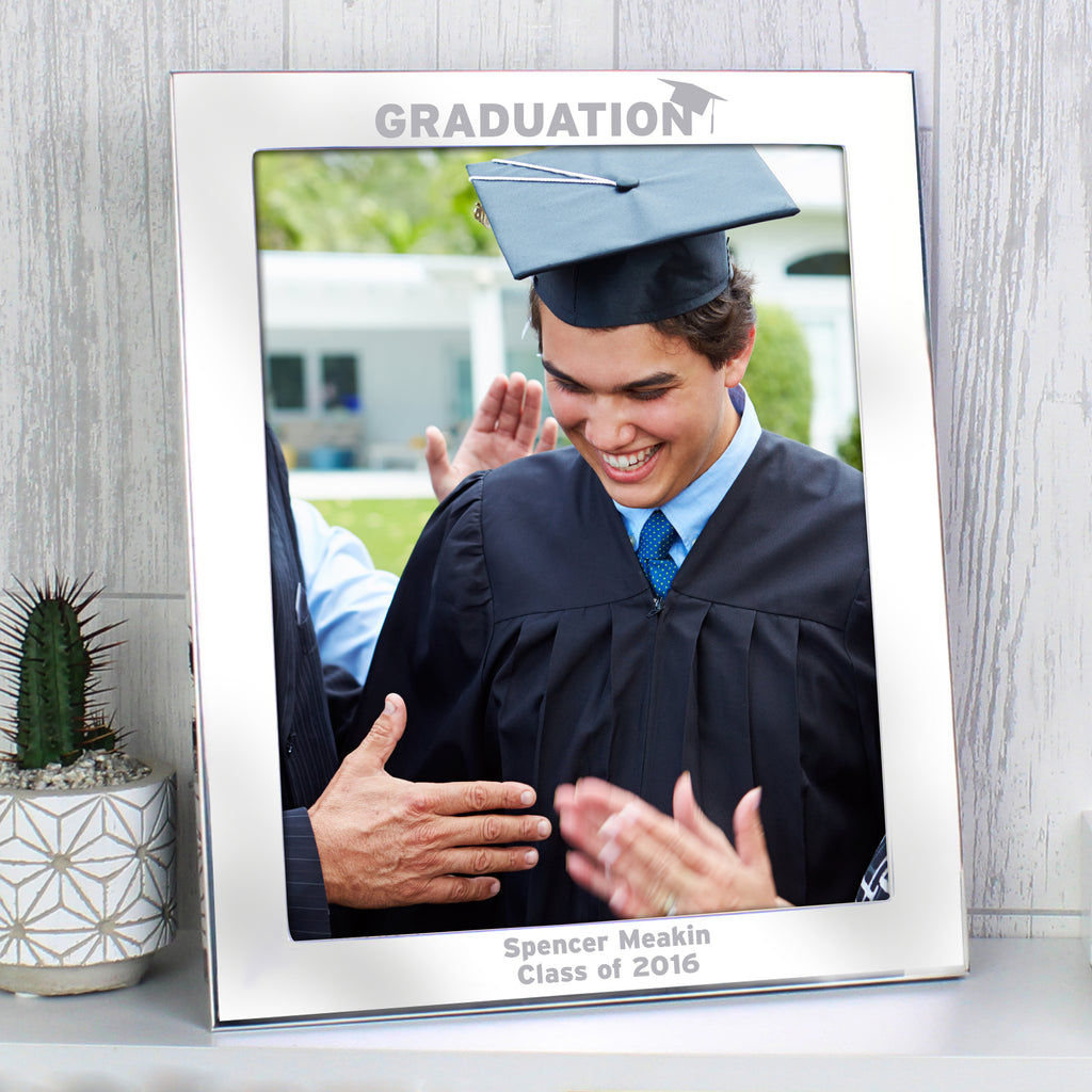 Personalised Graduation 10x8 Silver Photo Frame - Buy Photo Frames, Albums and Guestbooks at GiftMasters.co.uk