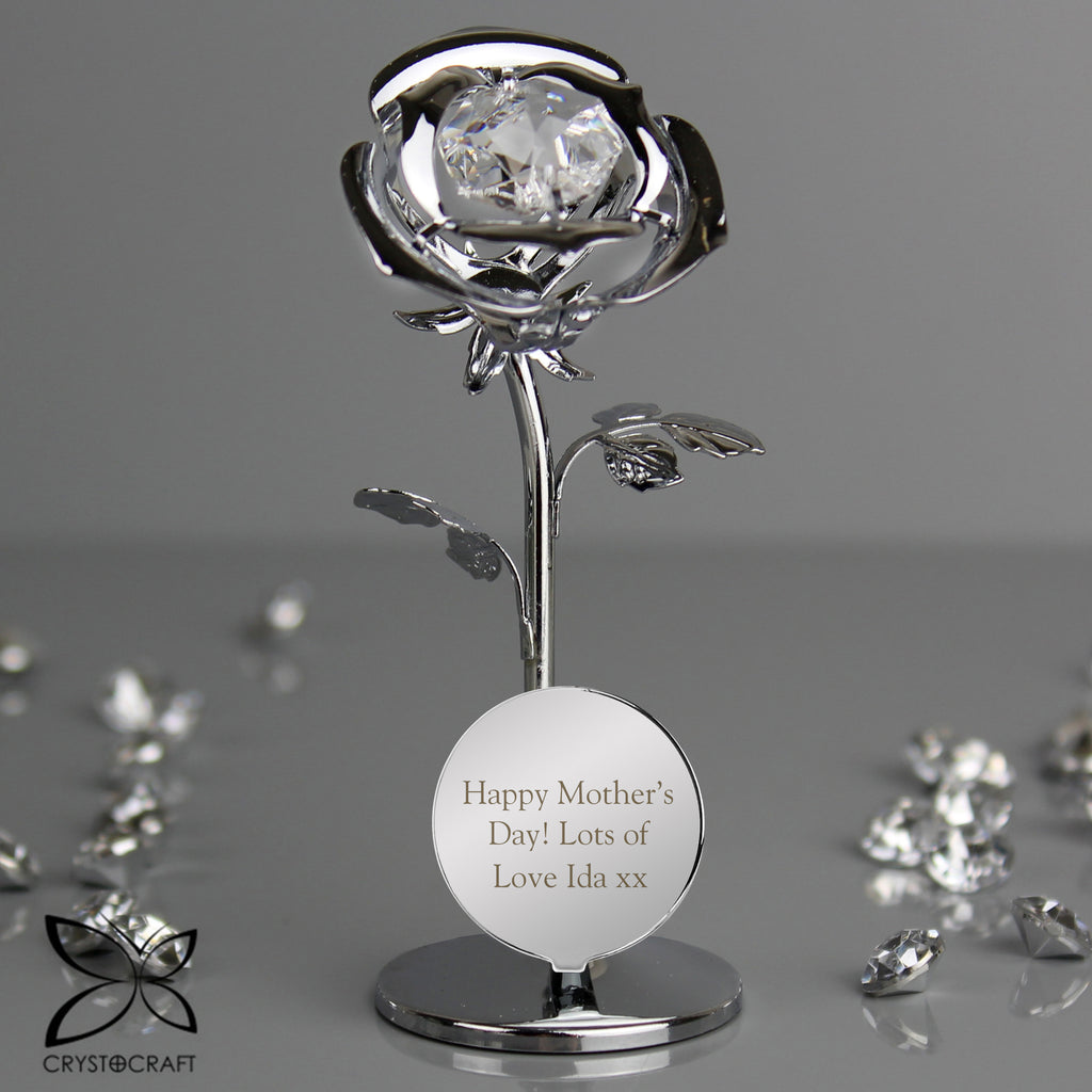 Personalised Crystocraft Rose Ornament - Buy Ornaments at GiftMasters.co.uk