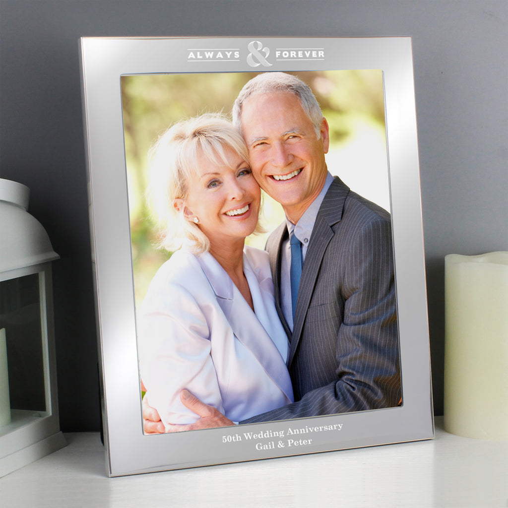 Personalised Always & Forever 10x8 Silver Photo Frame - Buy Photo Frames, Albums and Guestbooks at GiftMasters.co.uk