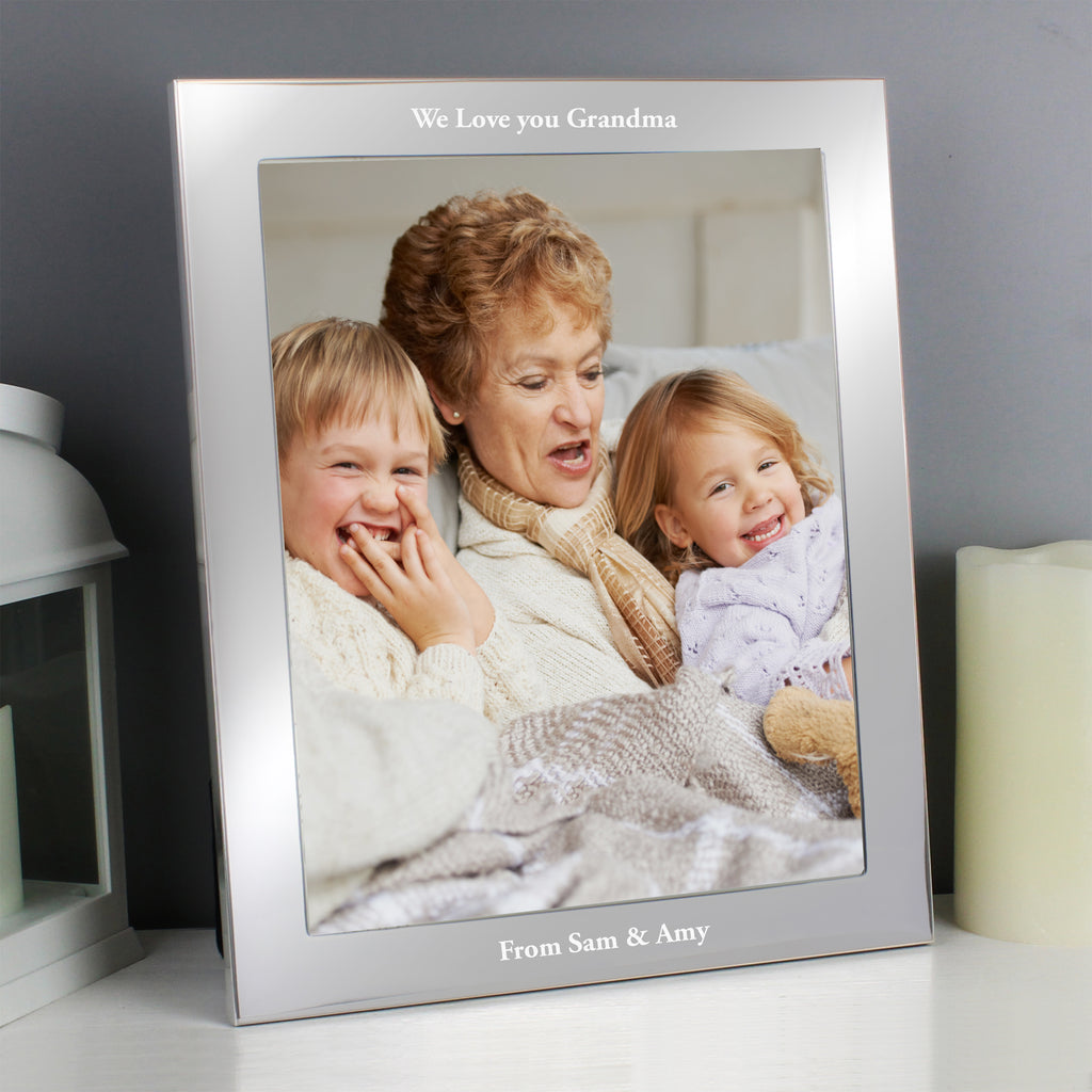 Personalised Any Message 10x8 Silver Photo Frame - Buy Photo Frames, Albums and Guestbooks at GiftMasters.co.uk