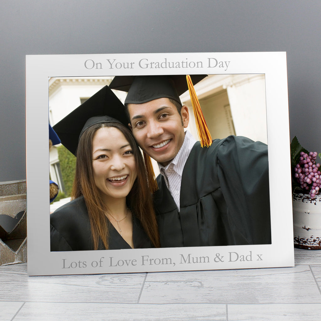 Personalised 10x8 Landscape Silver Photo Frame - Buy Photo Frames, Albums and Guestbooks at GiftMasters.co.uk